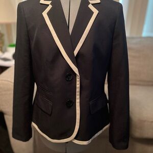 Women's Black Blazer with Cream Trim